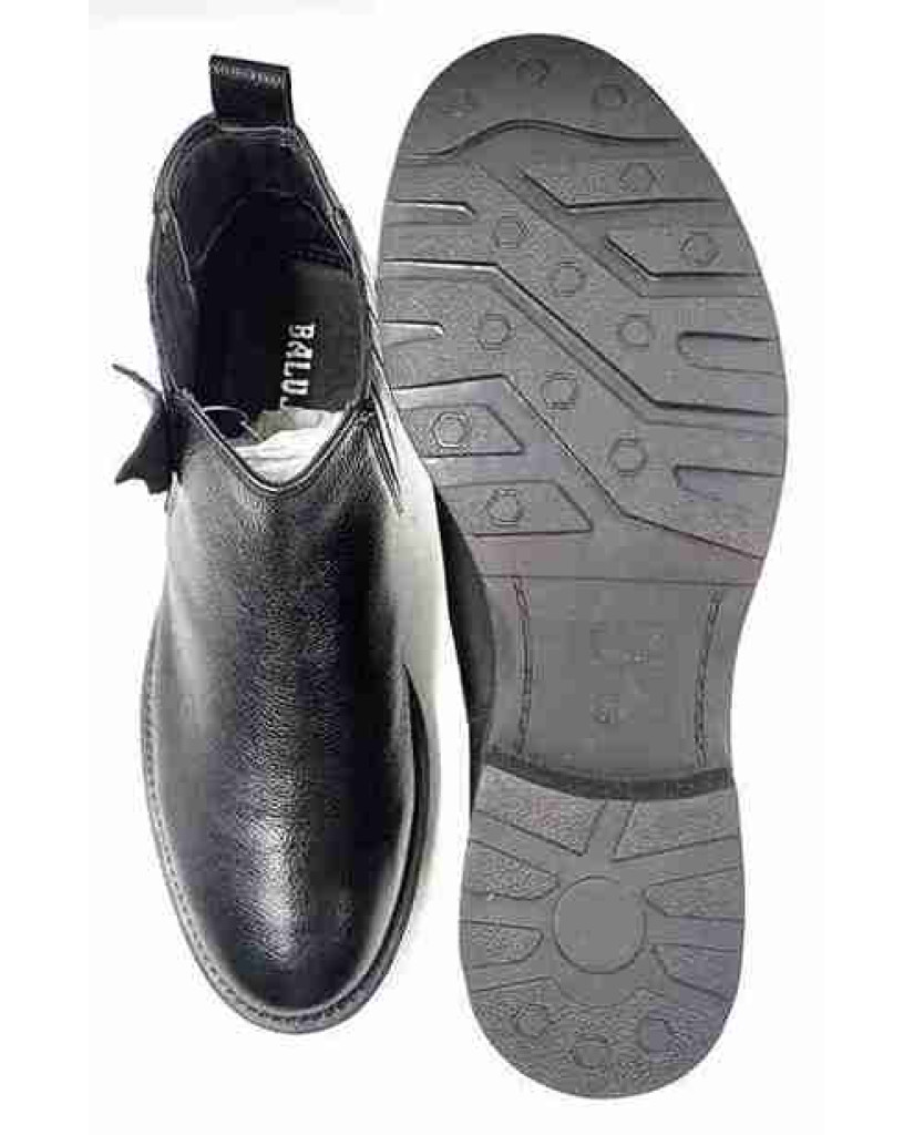 Biker-01: Balujas Black Chelsea Boot