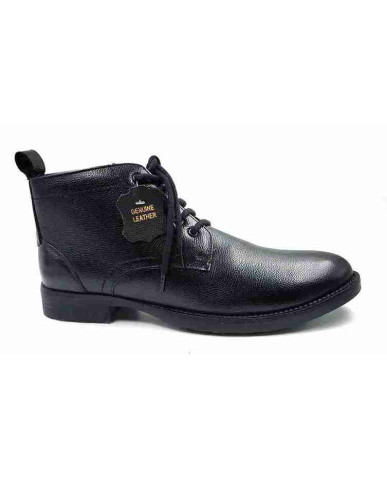 Biker-02: Balujas Men's Black Leather Boots