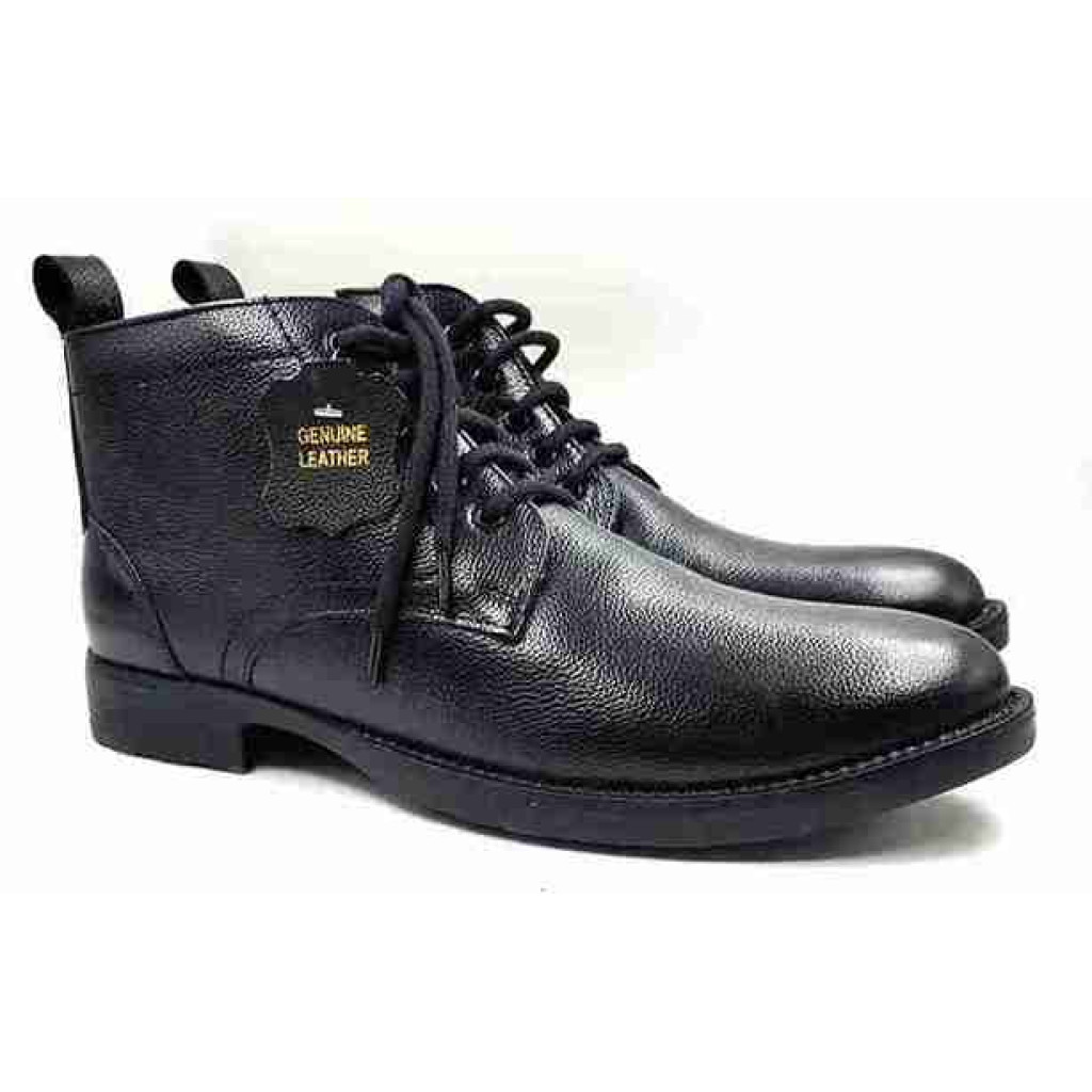 Biker-02: Balujas Men's Black Leather Boots