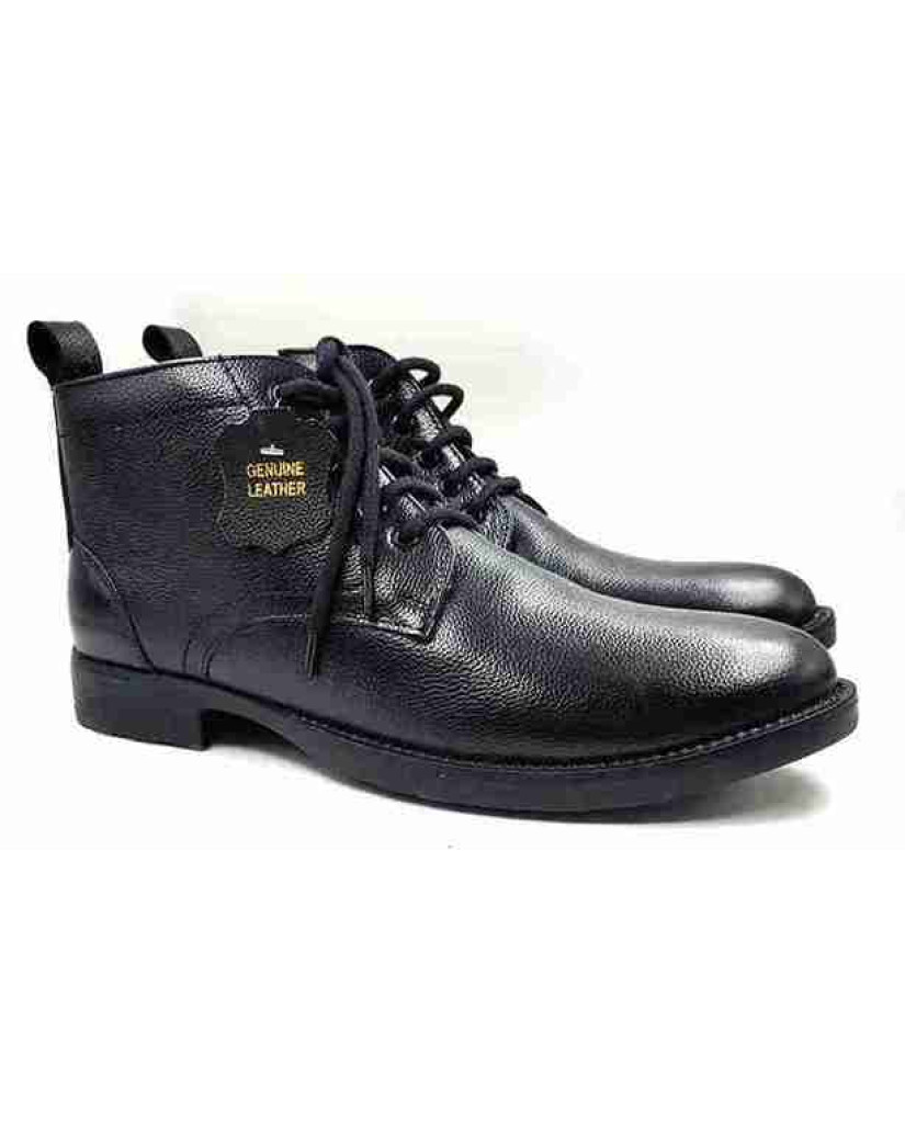 Biker-02: Balujas Men's Black Leather Boots