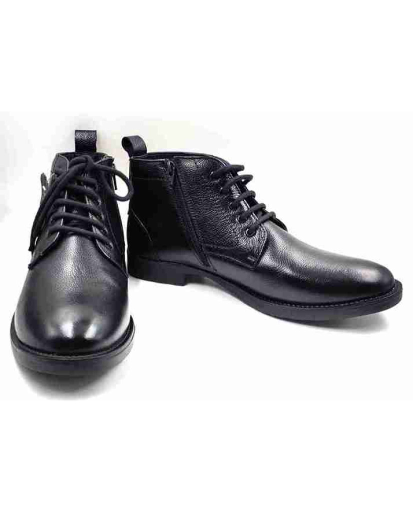 Biker-02: Balujas Men's Black Leather Boots