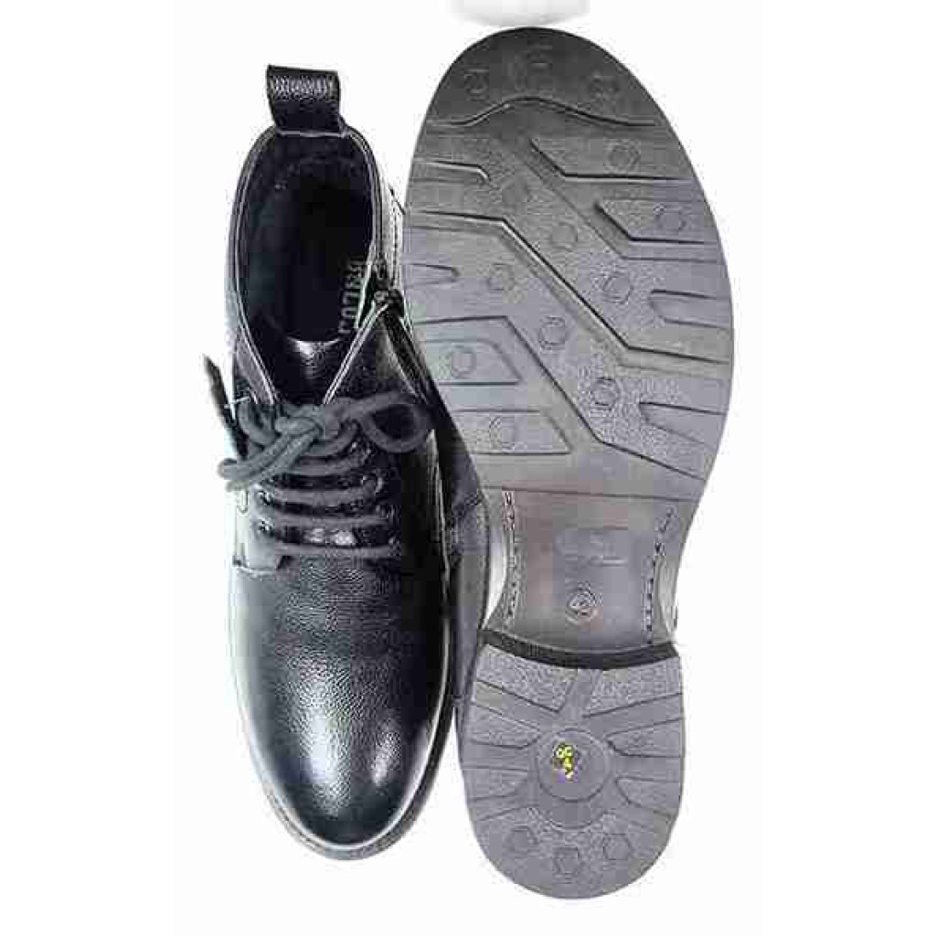 Biker-02: Balujas Men's Black Leather Boots