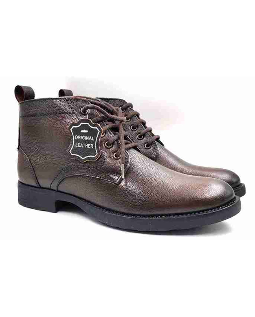 Biker-02: Balujas Men's Brown Leather Boots
