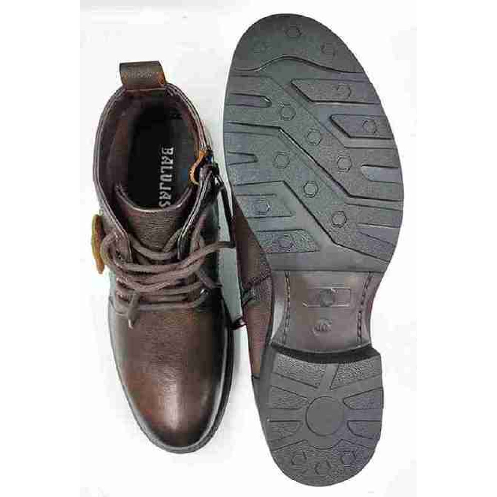 Biker-02: Balujas Men's Brown Leather Boots