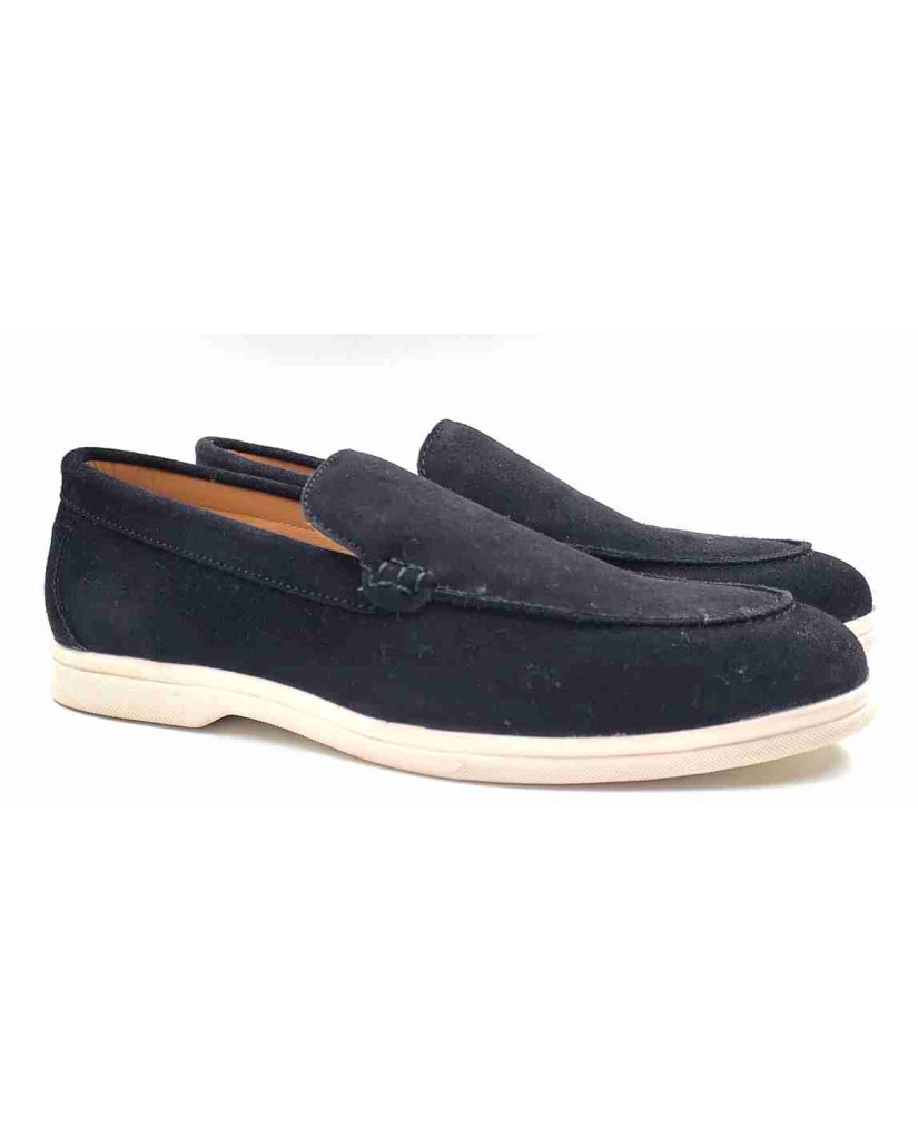 SA-07: Balujas Black Casual Loafers