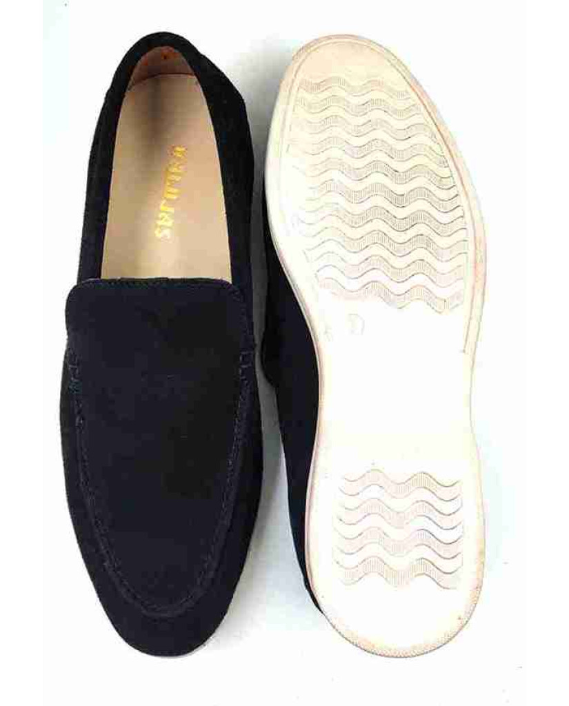 SA-07: Balujas Black Casual Loafers
