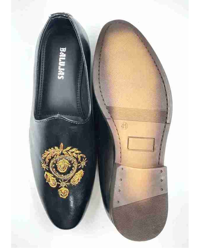 55561: Balujas Men's Black Jutti