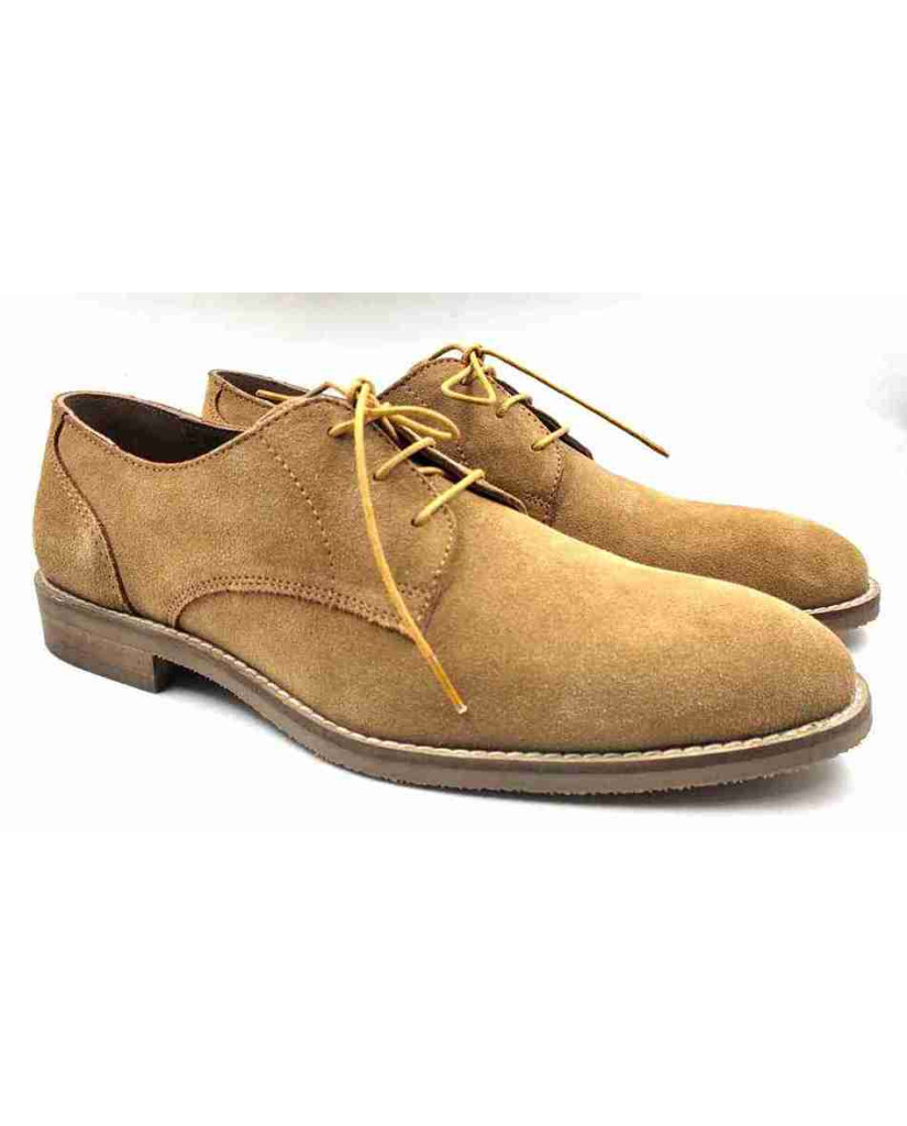 FLEX 03-SWD: Balujas L-Tan Oxford Suede Shoes