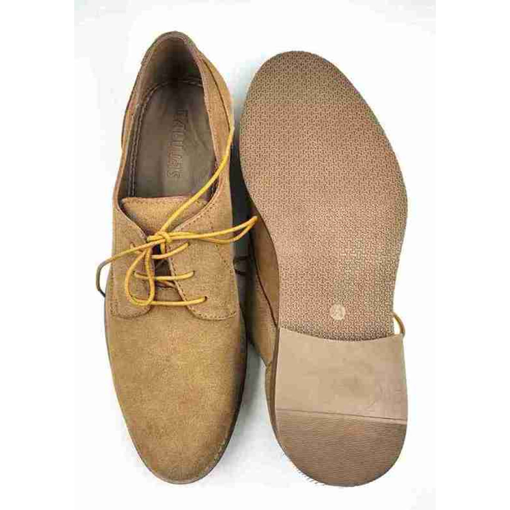 FLEX 03-SWD: Balujas L-Tan Oxford Suede Shoes