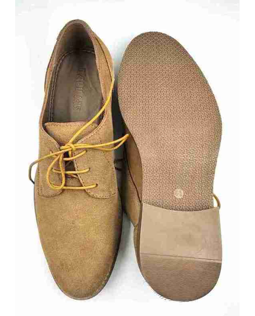 FLEX 03-SWD: Balujas L-Tan Oxford Suede Shoes