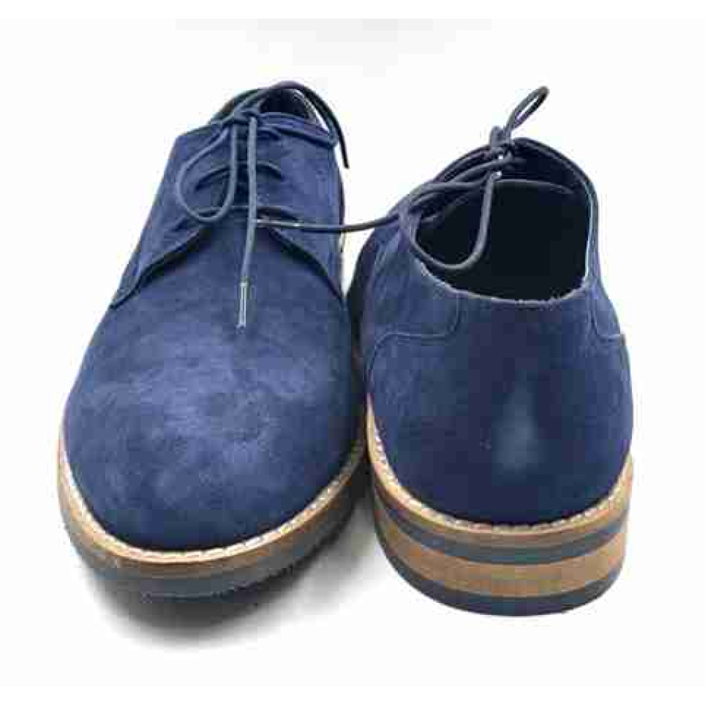FLEX 03-SWD: Balujas Navy Blue Oxford Suede Shoes