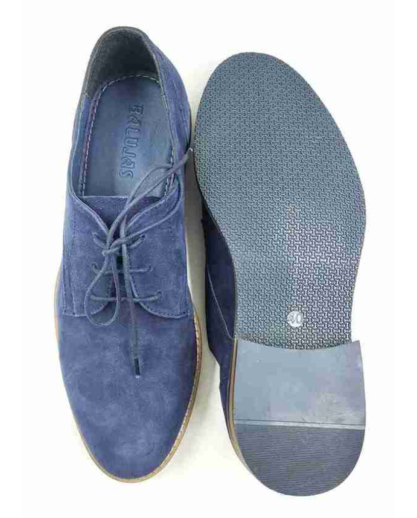 FLEX 03-SWD: Balujas Navy Blue Oxford Suede Shoes