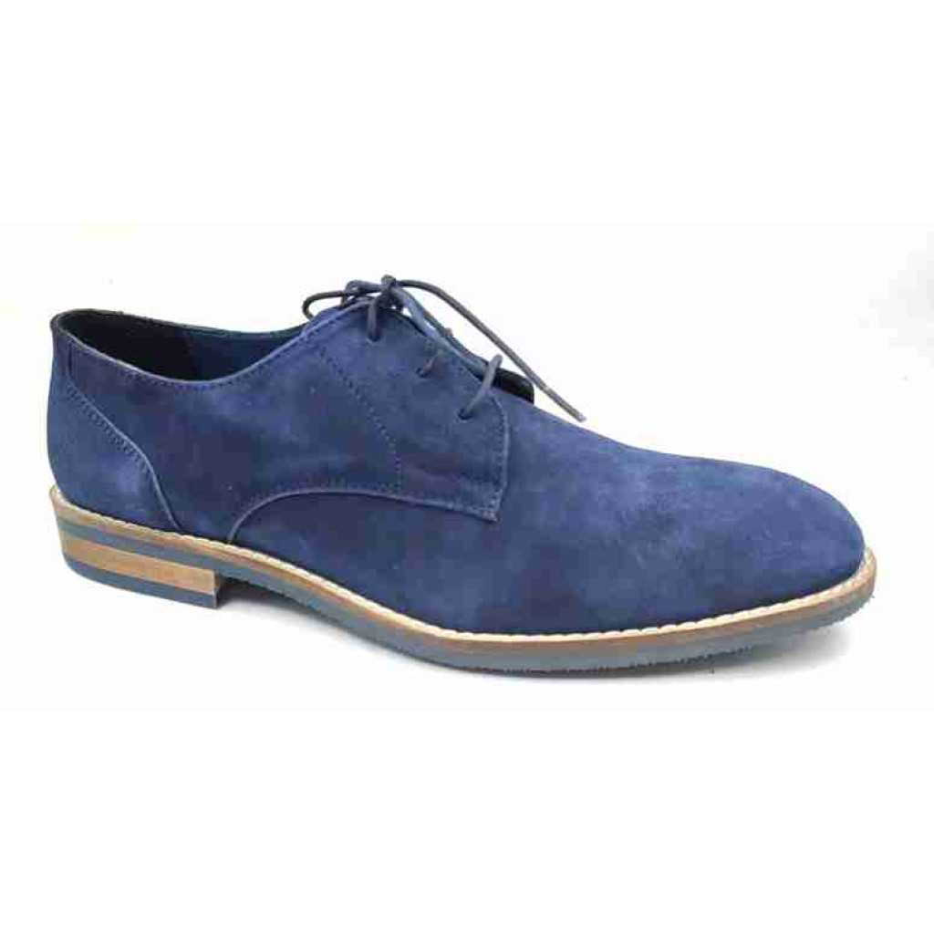 FLEX 03-SWD: Balujas Navy Blue Oxford Suede Shoes
