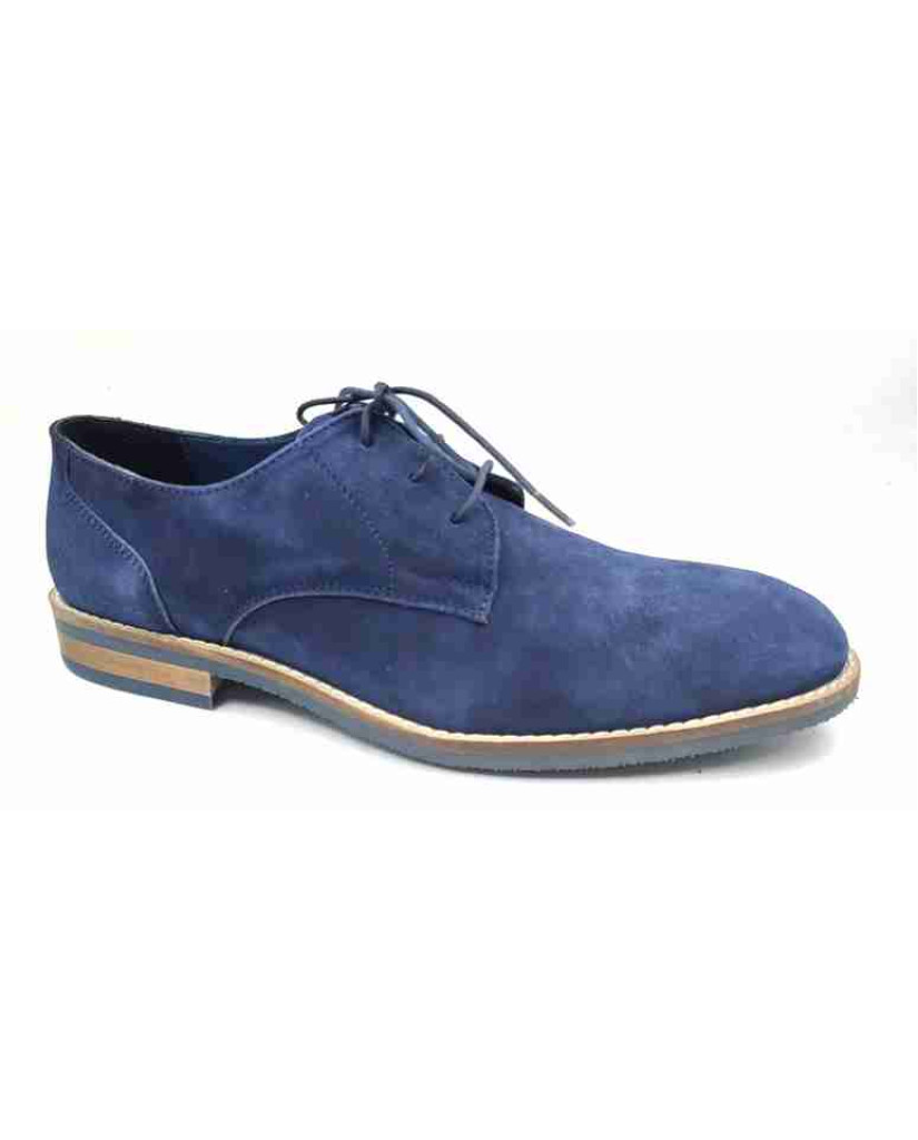 FLEX 03-SWD: Balujas Navy Blue Oxford Suede Shoes