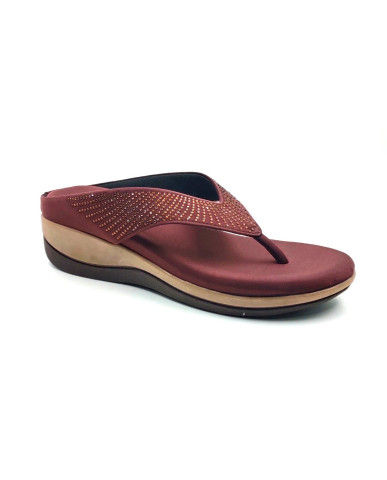 6337: Balujas Brown Wedge Heel Ladies Slipper