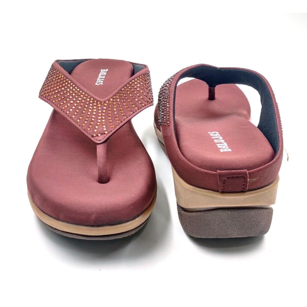 6337: Balujas Brown Wedge Heel Ladies Slipper