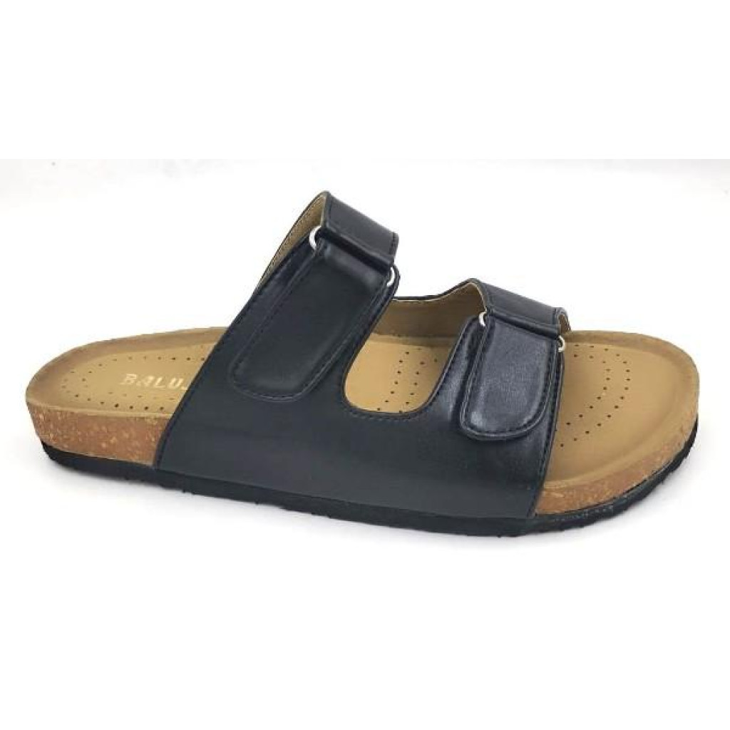 Bal-251 : Balujas Black Flat Ladies Slippers