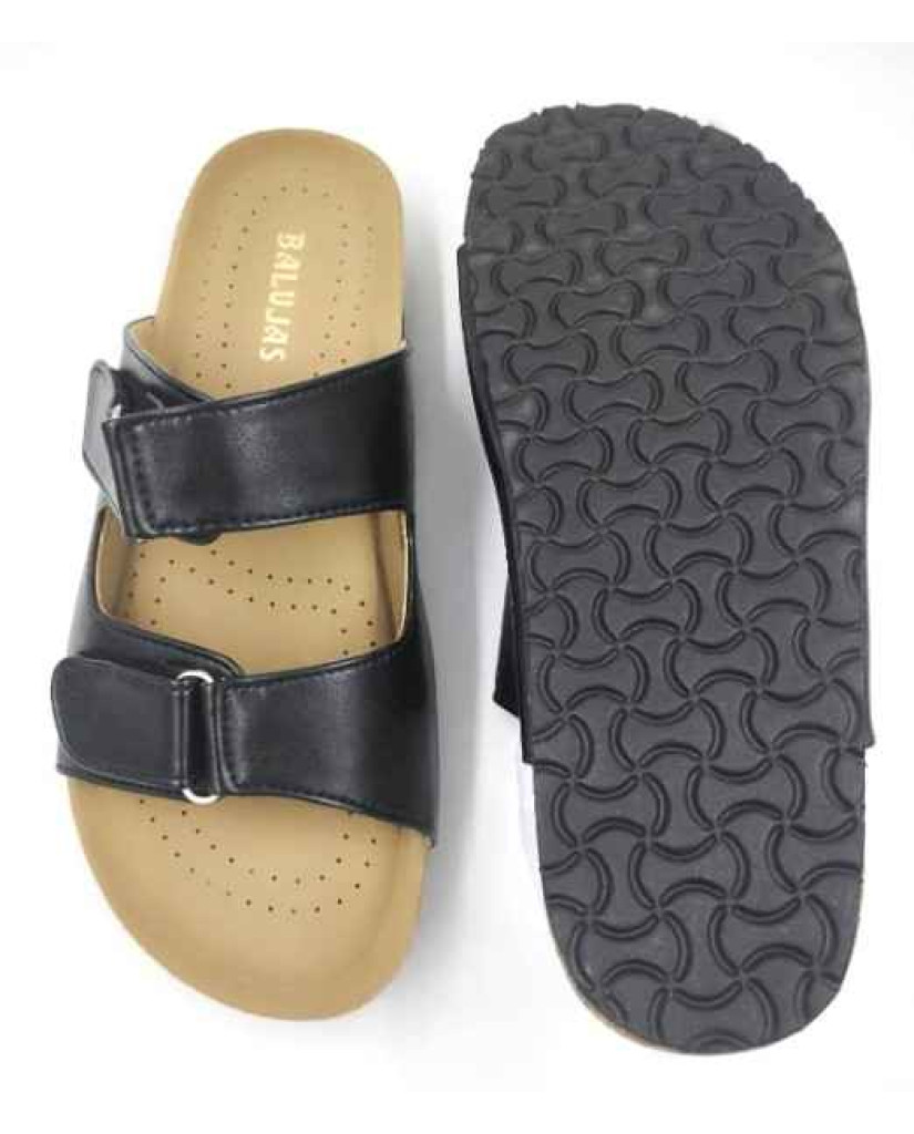 Bal-251 : Balujas Black Flat Ladies Slippers