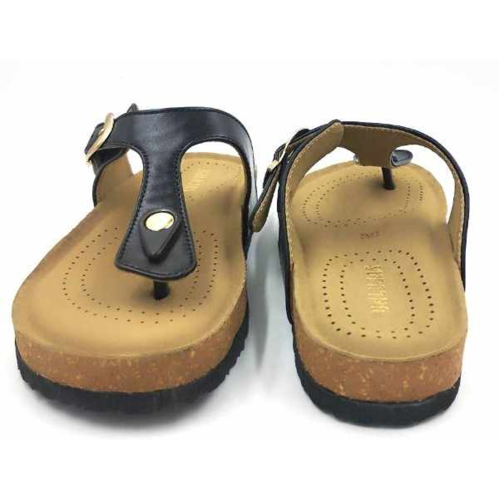 Bal-253 : Balujas Black Flat Ladies Chappal