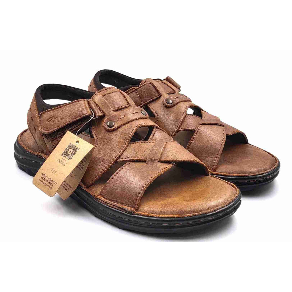 5438: Mardi Geas Tan Trail Cross Weave Comfort Sandal