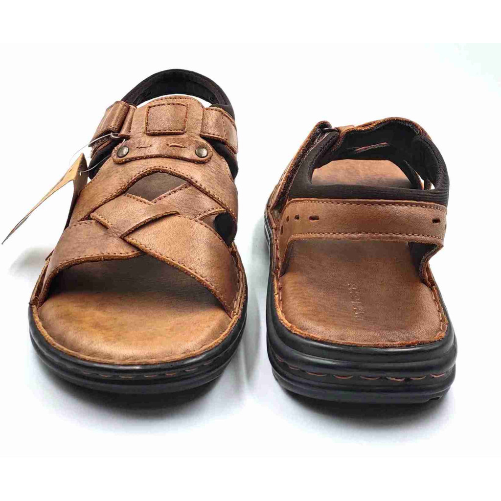 5438: Mardi Geas Tan Trail Cross Weave Comfort Sandal
