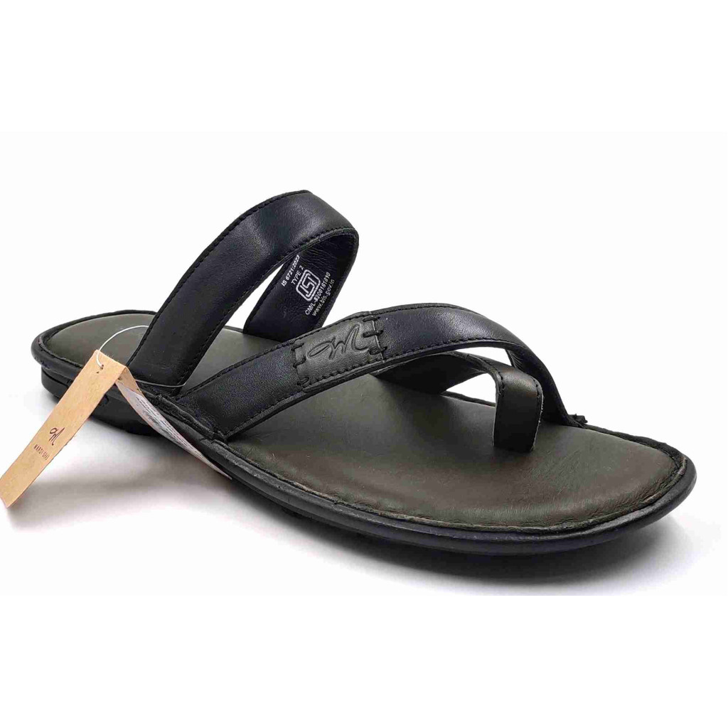 5639: Mardi Geas Men Olive Nova Toe Open Leather Chappals