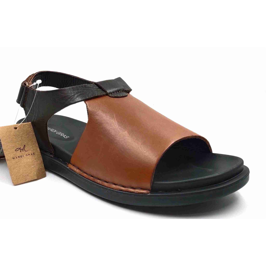 5732: Mardi Gras Brown Arog Slingback Sandal