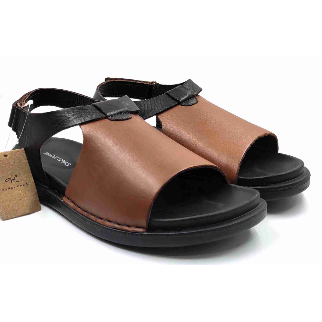 5732: Mardi Gras Brown Arog Slingback Sandal