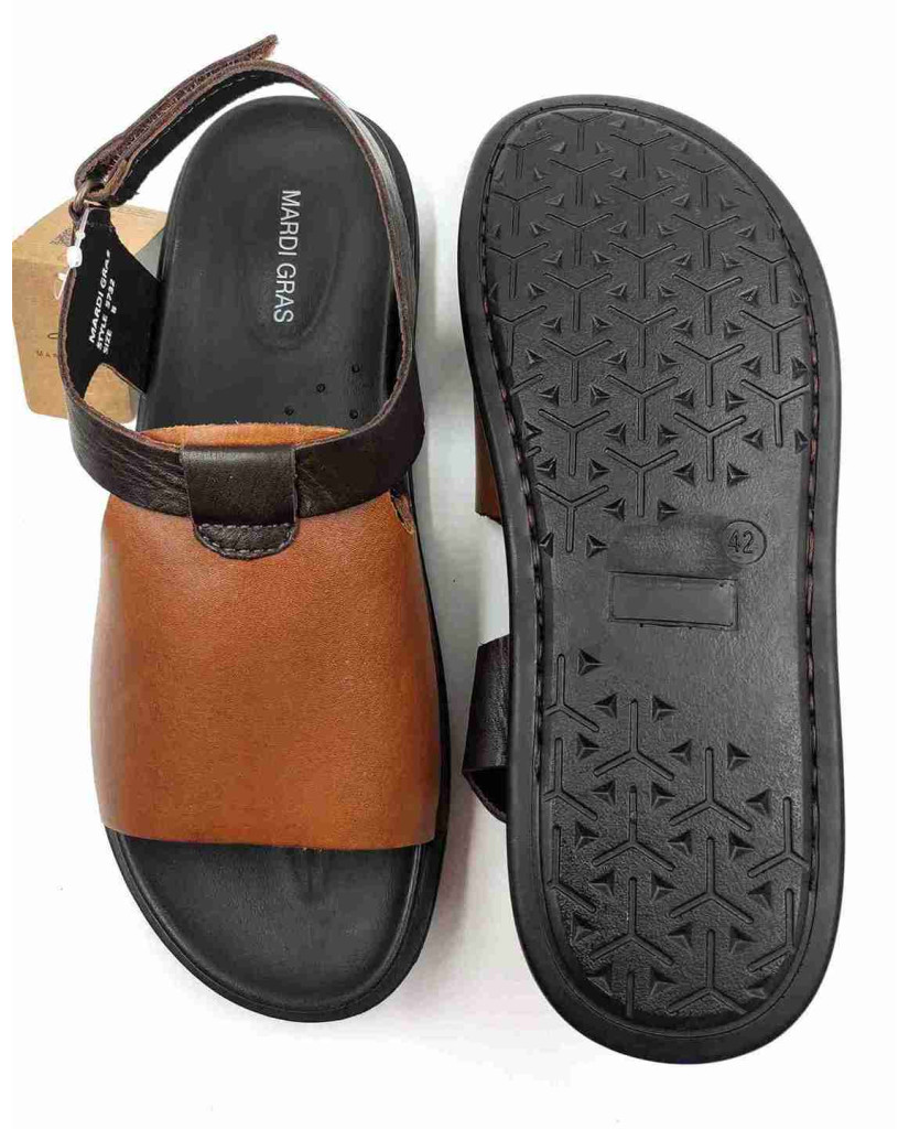 5732: Mardi Gras Brown Arog Slingback Sandal