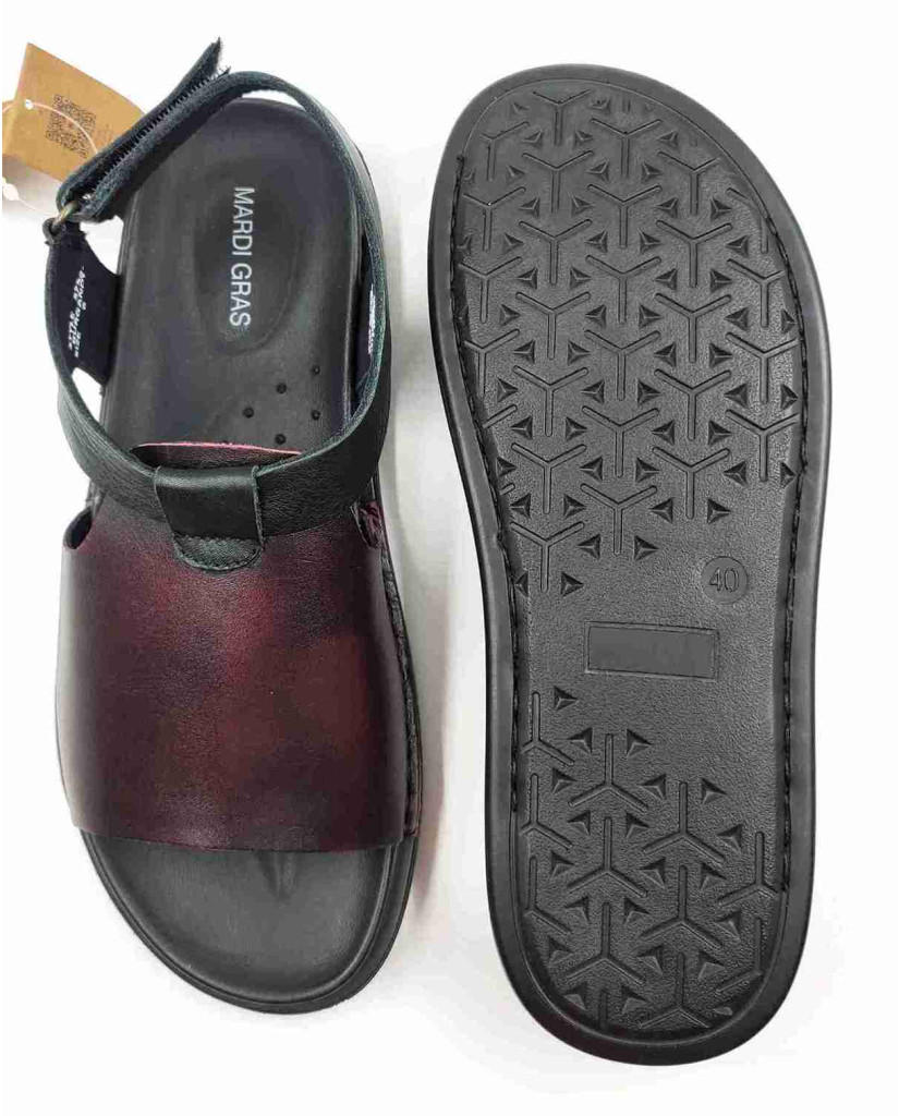 5732: Mardi Gras Burgundy Arog Slingback Sandal