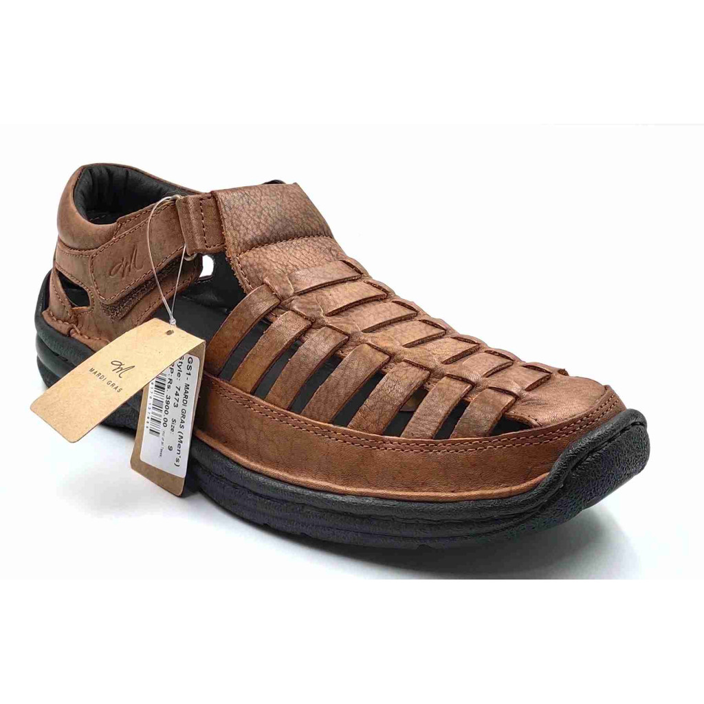 7473: Mardi Gras Tan Roman Sandal