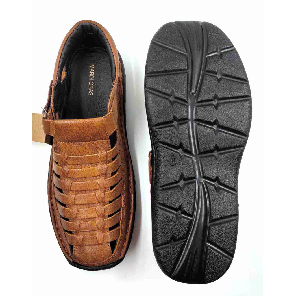 7473: Mardi Gras Tan Roman Sandal