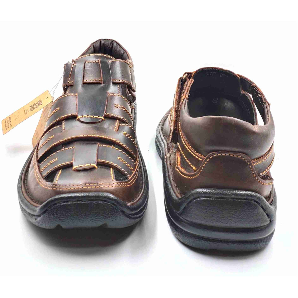 7453: Mardi Gras Tan Barron Cross Panel Fisherman Sandal