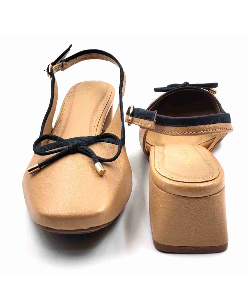 H-13 CHATTI Balujas Women Beige Block Heel Belly