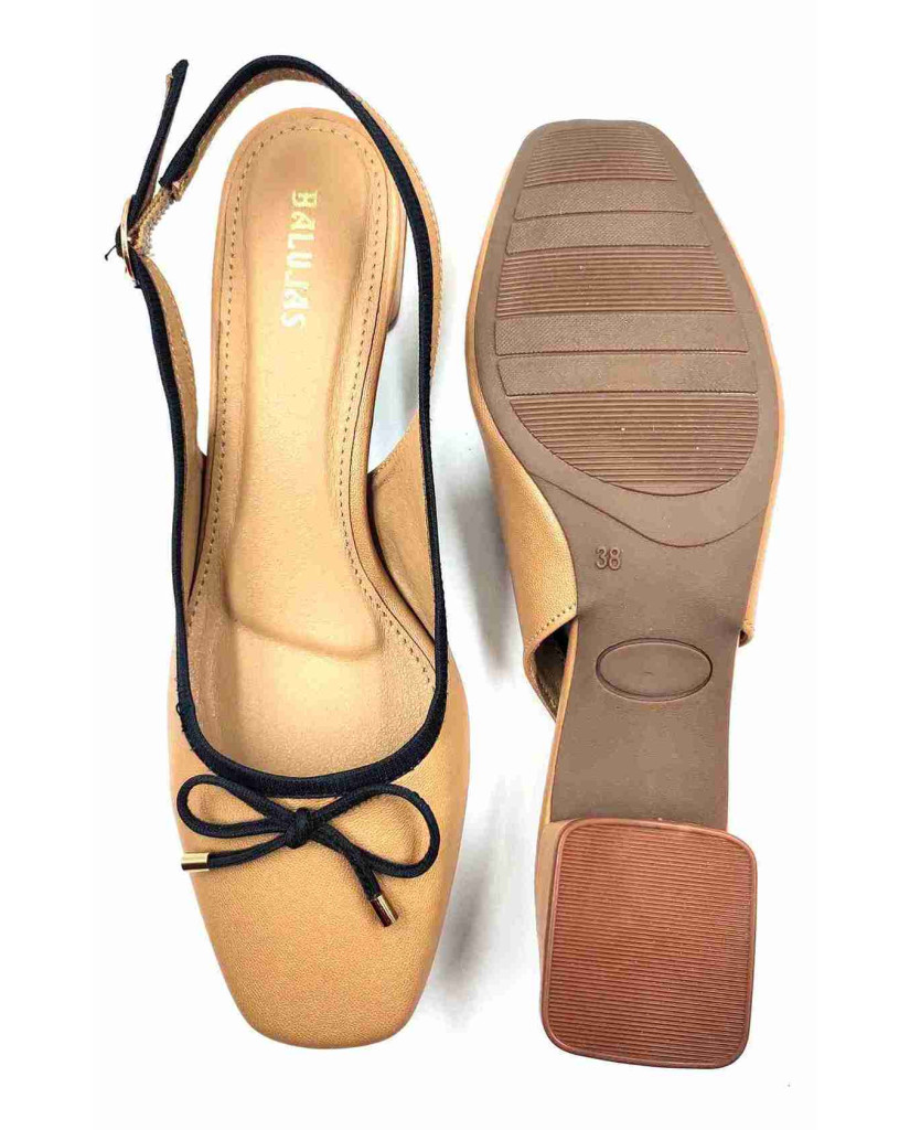 H-13 CHATTI Balujas Women Beige Block Heel Belly