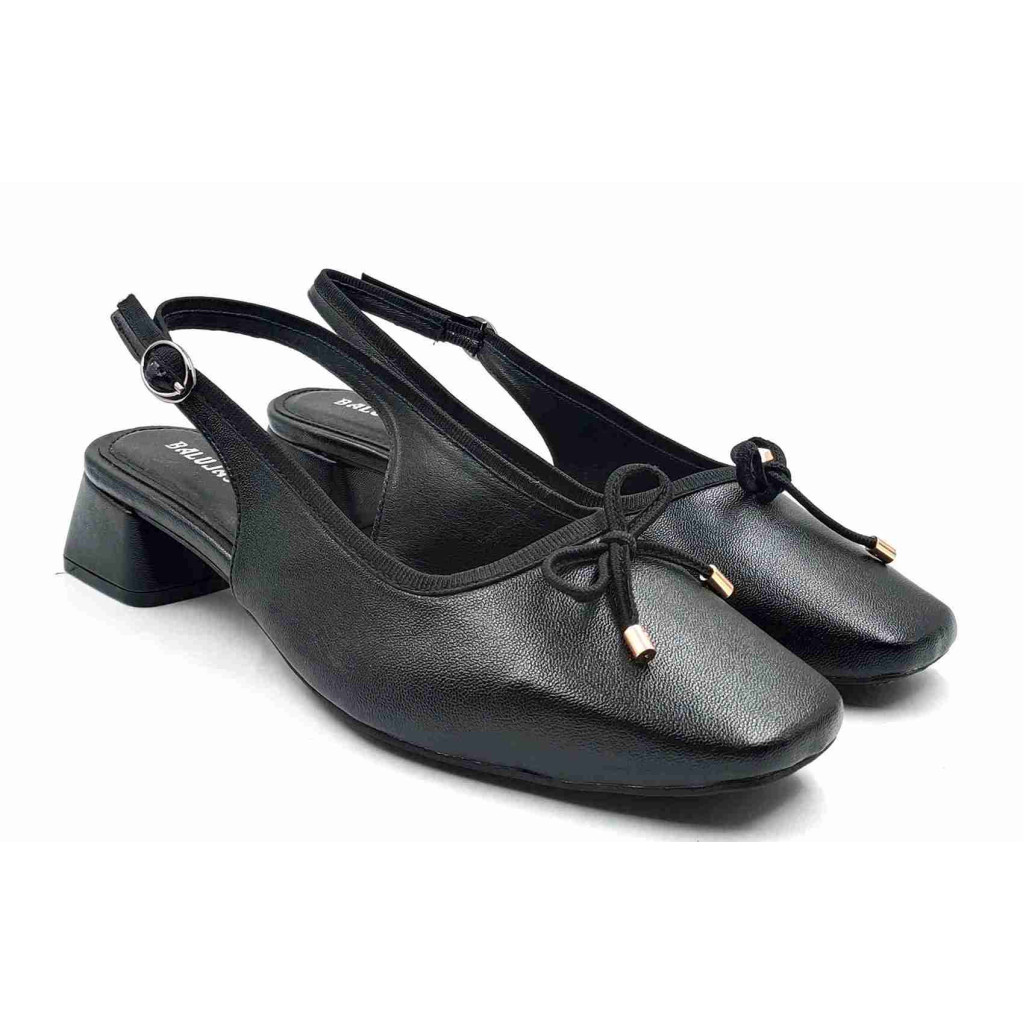 H-13 CHATTI Balujas Women Black Block Heel Belly