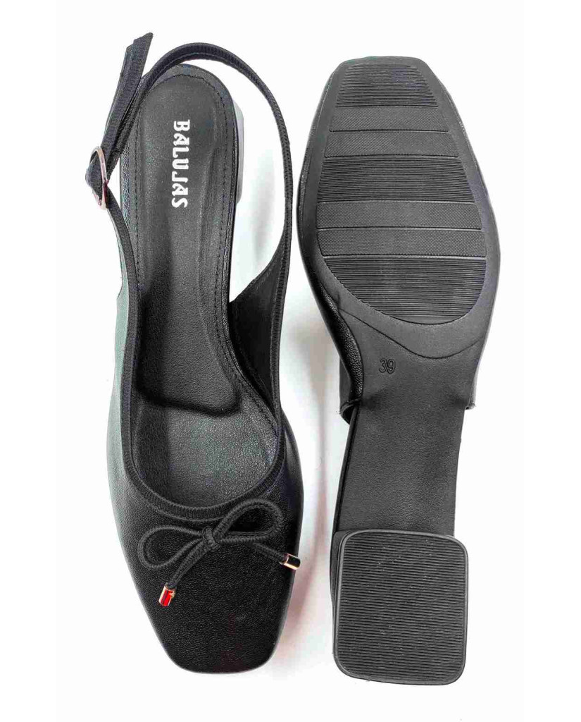 H-13 CHATTI Balujas Women Black Block Heel Belly
