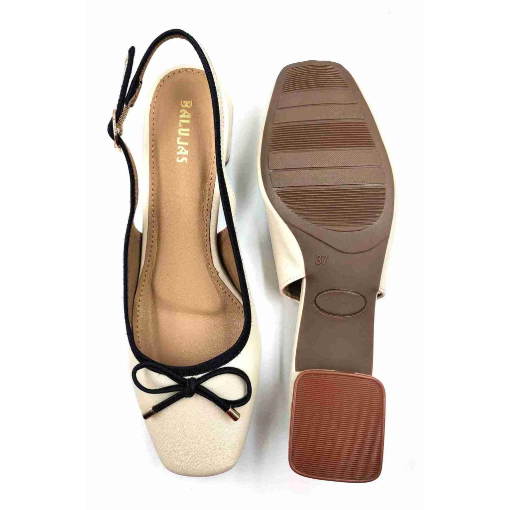 H-13 CHATTI Balujas Women Off-White Block Heel Belly