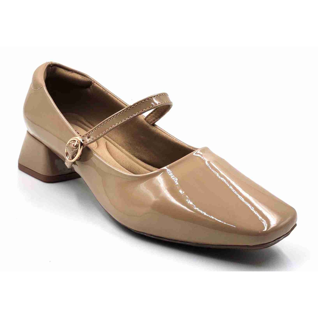 H-13 STRAP Balujas Women Beige Block Heel Belly