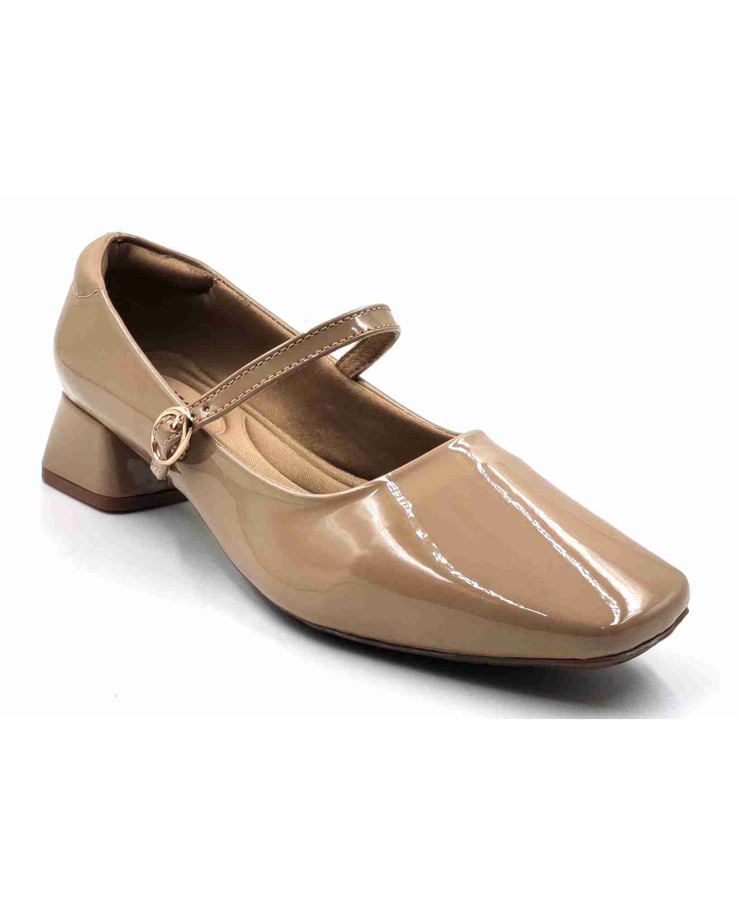 H-13 STRAP Balujas Women Beige Block Heel Belly