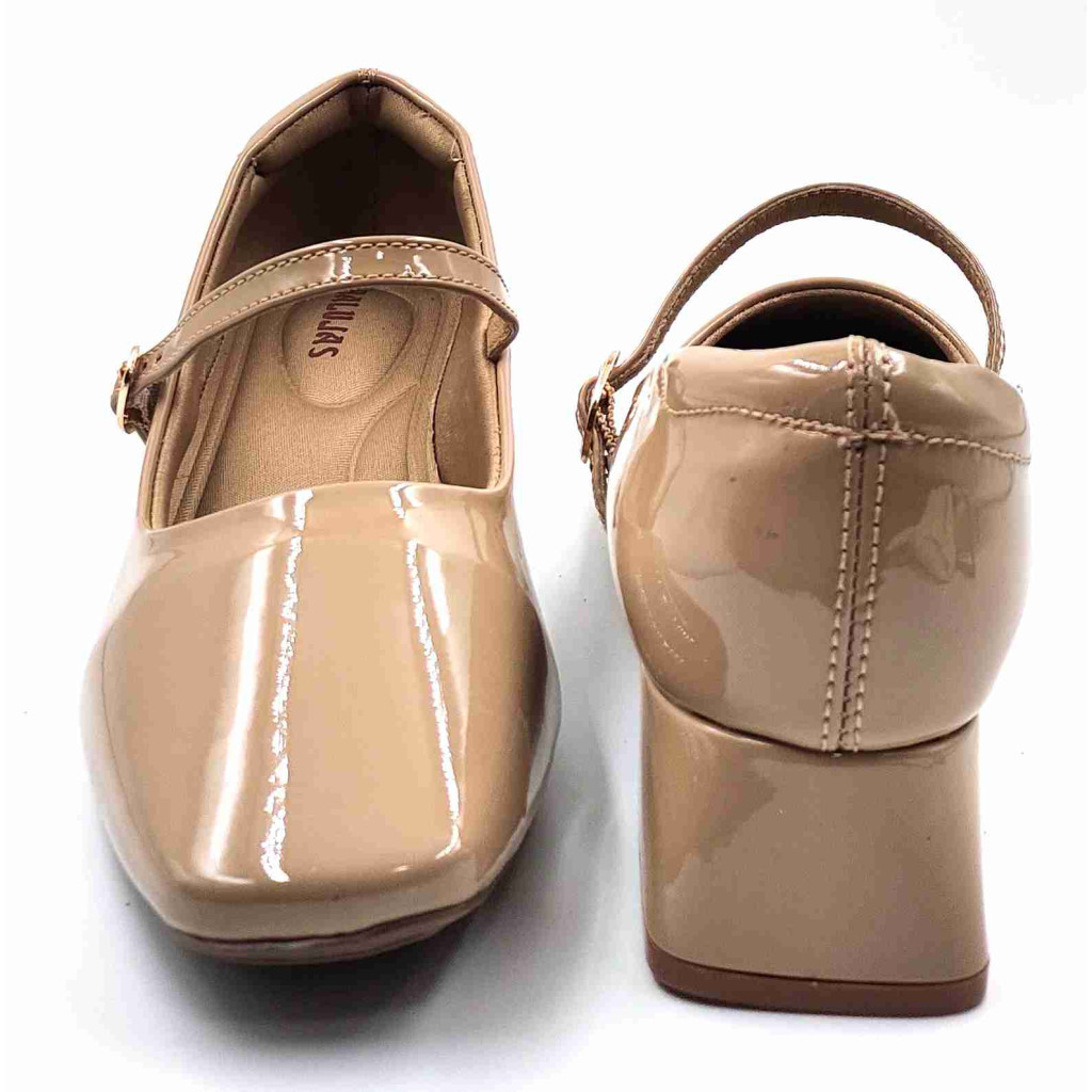 H-13 STRAP Balujas Women Beige Block Heel Belly