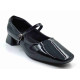H-13 STRAP Balujas Women Black Block Heel Belly