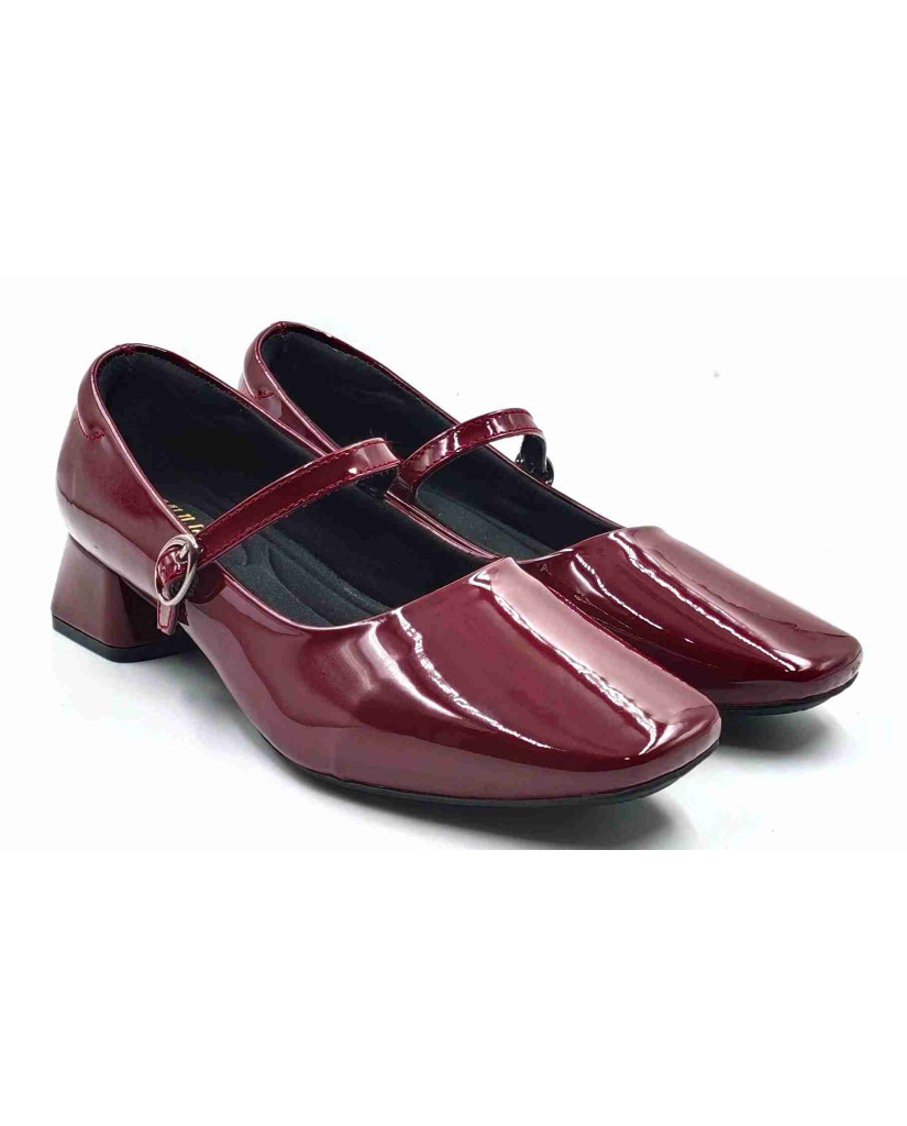 H-13 STRAP Balujas Women Cherry Block Heel Belly