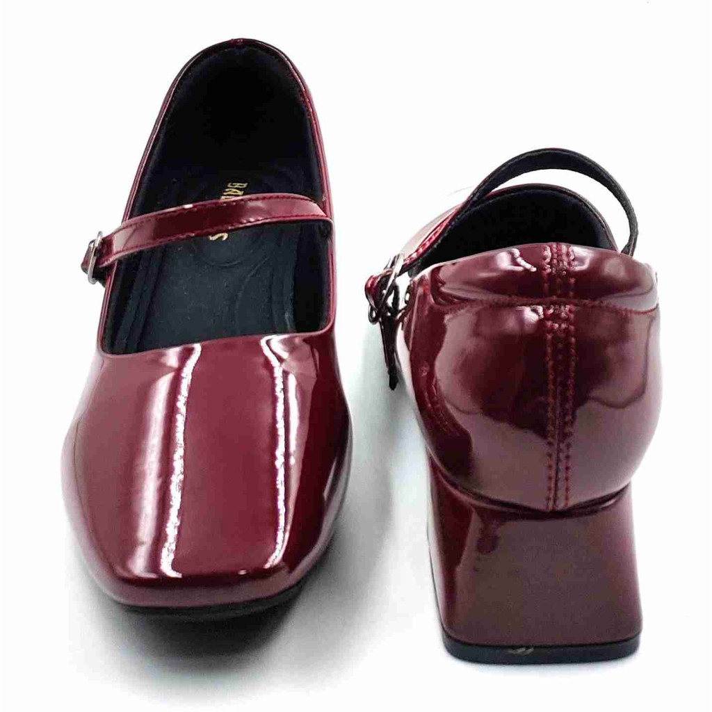 H-13 STRAP Balujas Women Cherry Block Heel Belly