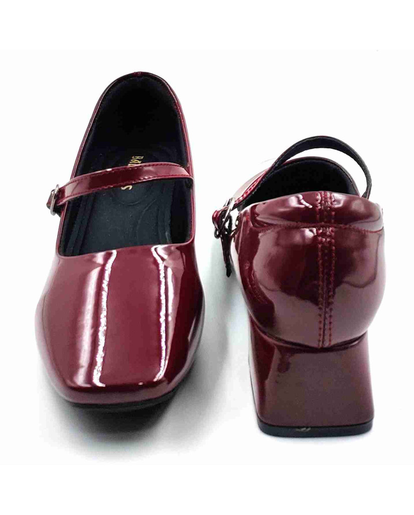 H-13 STRAP Balujas Women Cherry Block Heel Belly