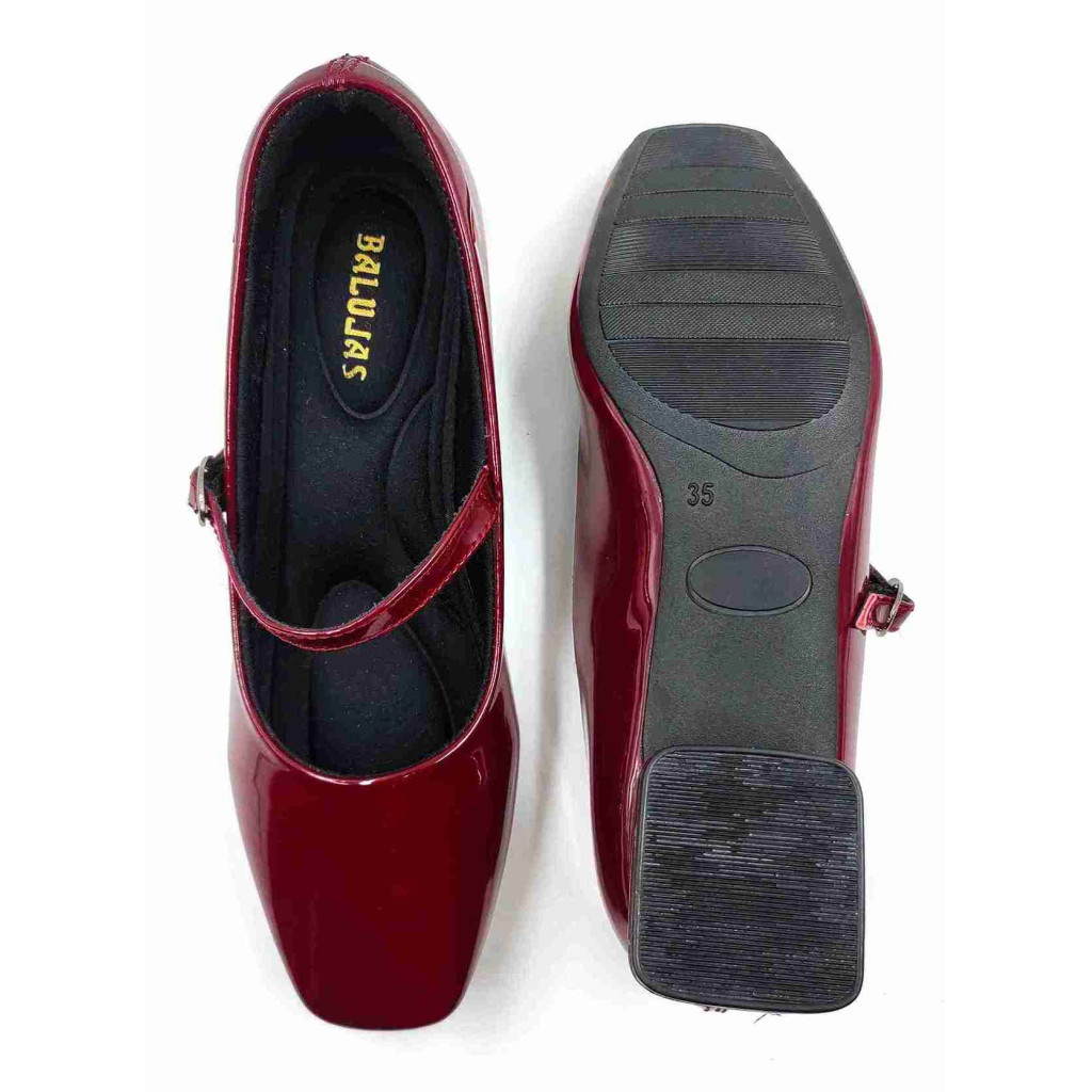 H-13 STRAP Balujas Women Cherry Block Heel Belly