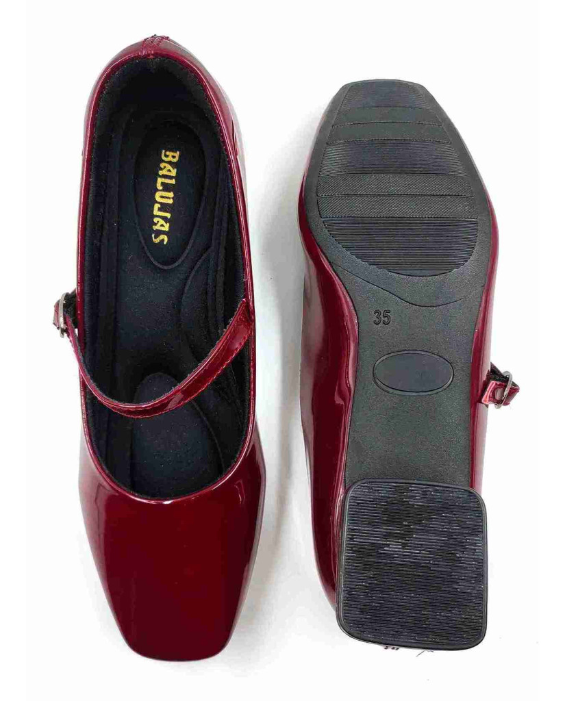 H-13 STRAP Balujas Women Cherry Block Heel Belly