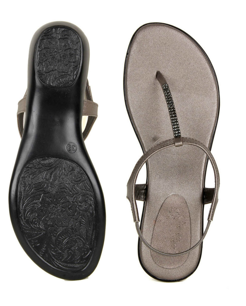 CR-702 : Balujas Flat Gunmetal Ladies Sandal